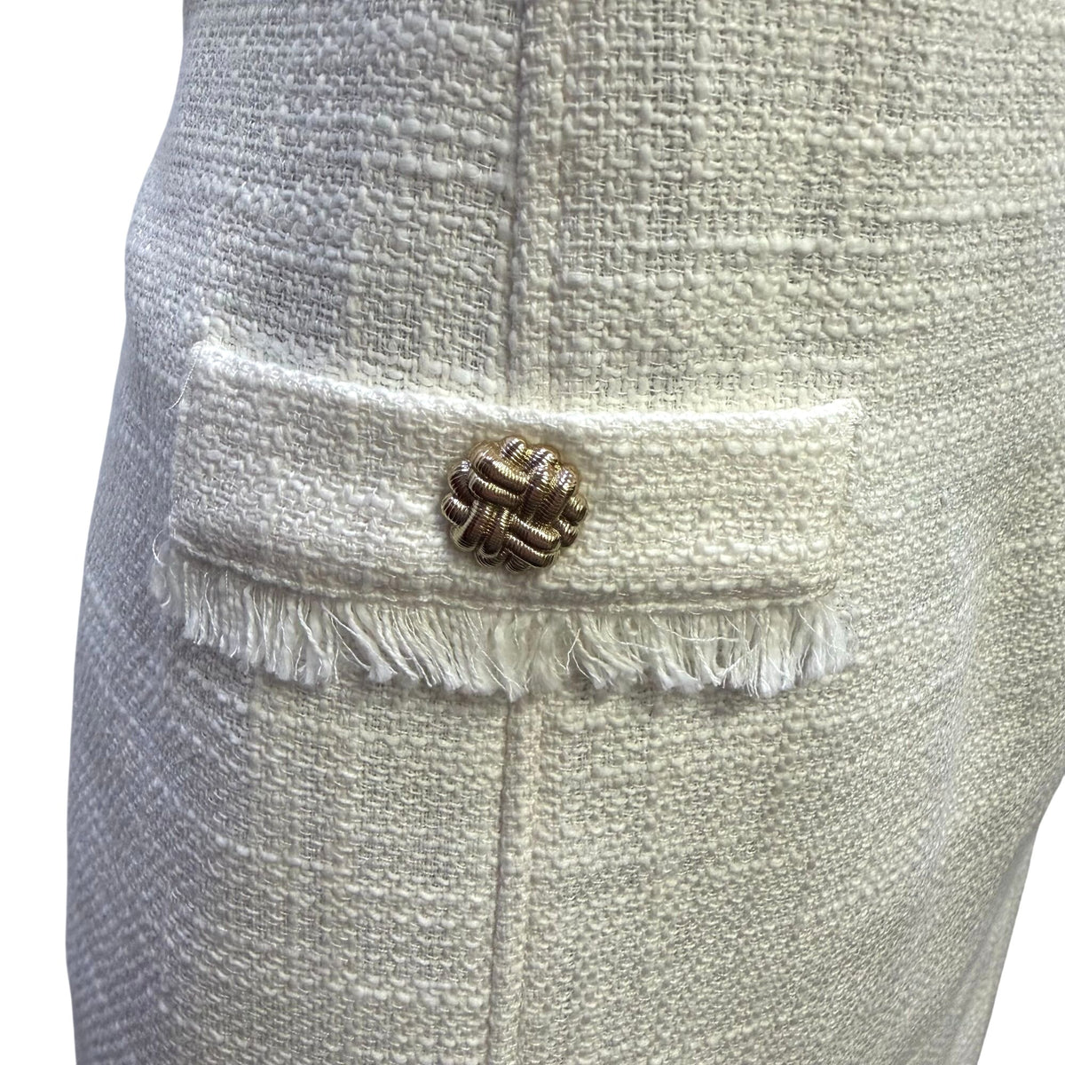 Karl Lagerfeld Paris Ivory Tweed Sheath Dress 8
