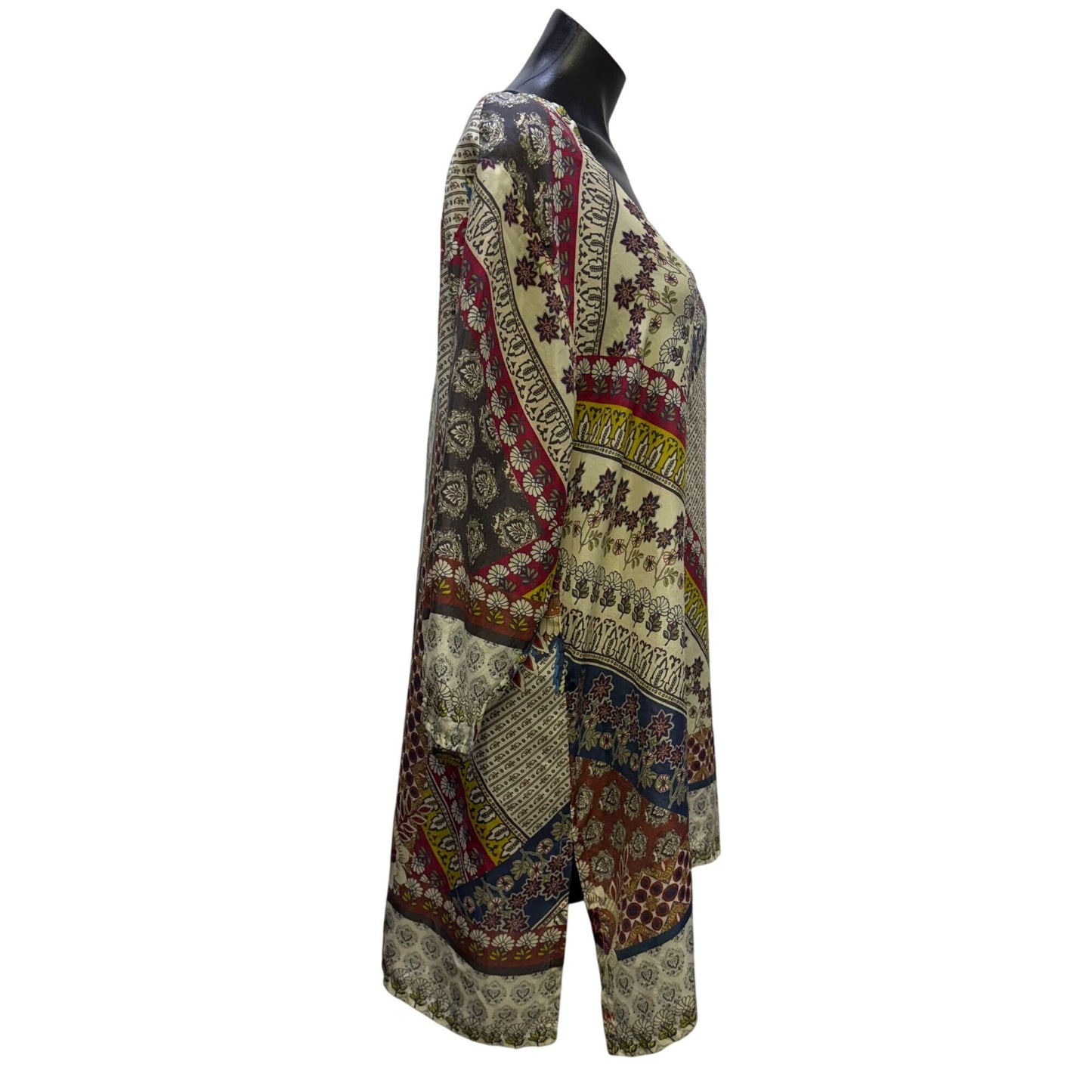 Johnny Was Multi-Color Floral Print Tunic Blouse XL