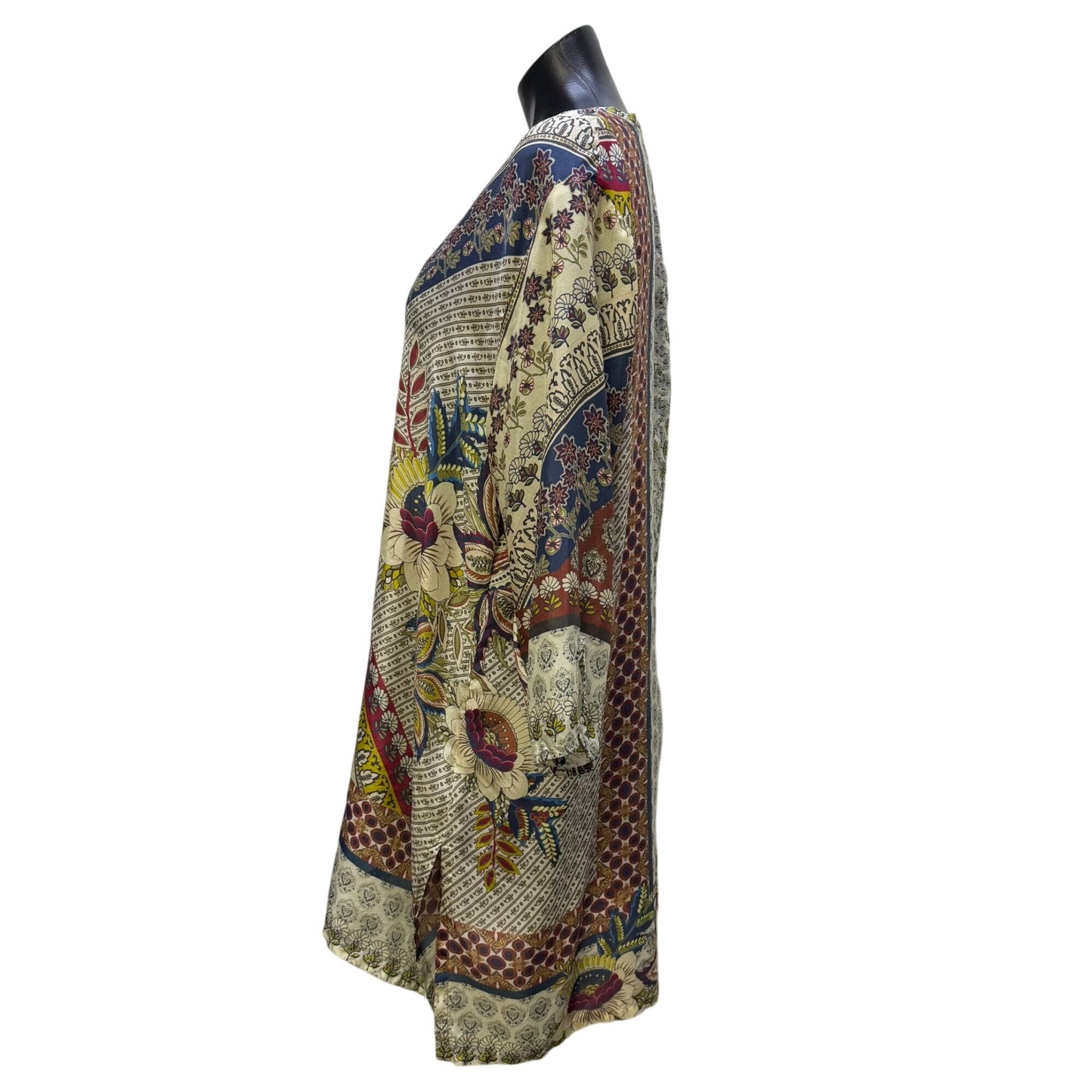 Johnny Was Multi-Color Floral Print Tunic Blouse XL