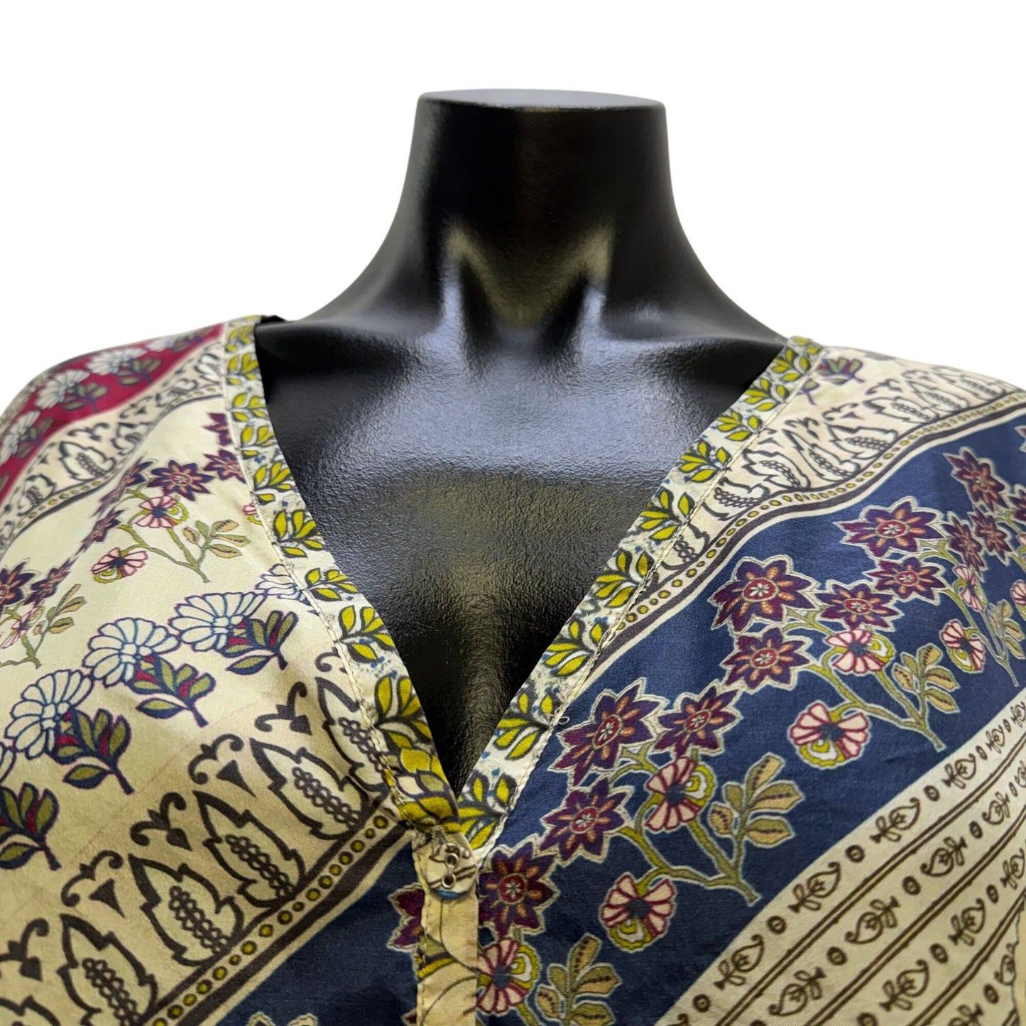 Johnny Was Multi-Color Floral Print Tunic Blouse XL