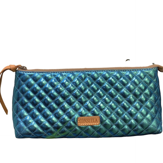 Consuela Blue Quilted Cosmetic Bag