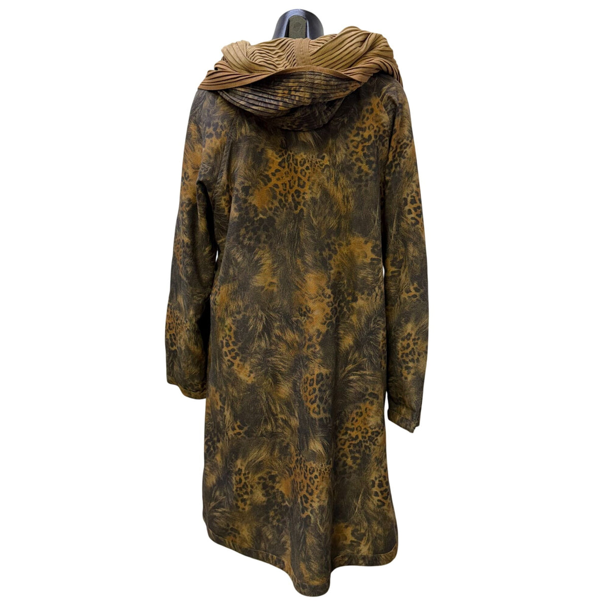 Lindi Reversible Tan & Brown Coat With Leopard Print S