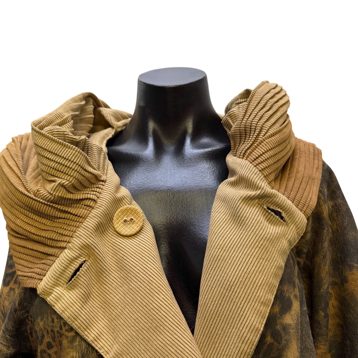 Lindi Reversible Tan & Brown Coat With Leopard Print S