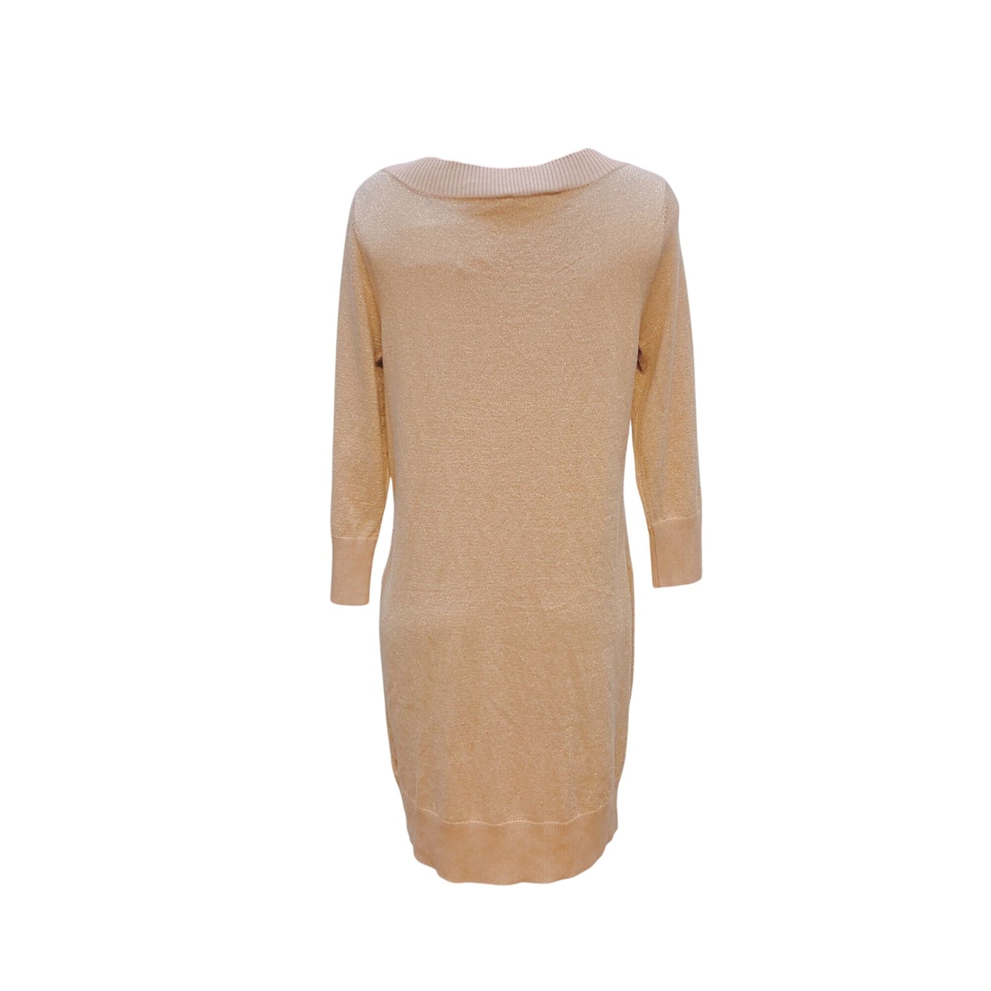 NWT Michael Kors Gold Metallic Knit Sweater Dress Large