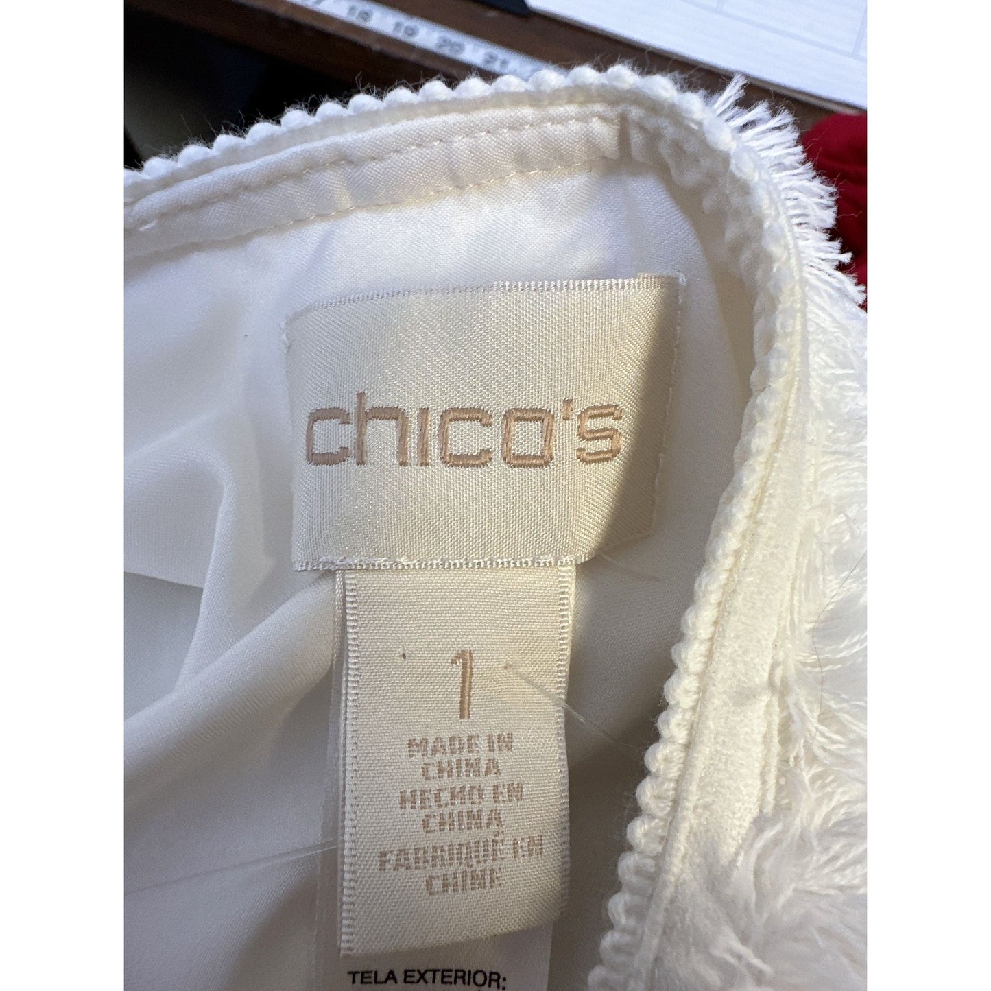 NWT Chico's Sleeveless Embroidered Open Front Vest Size 1 (M)