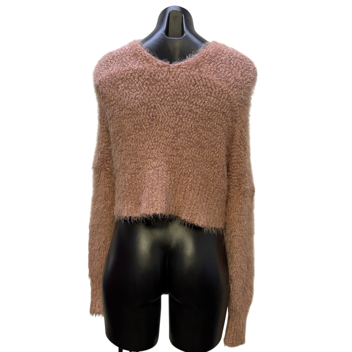 Faceplant Dreams Cropped Fuzzy Pink Cardigan S/M