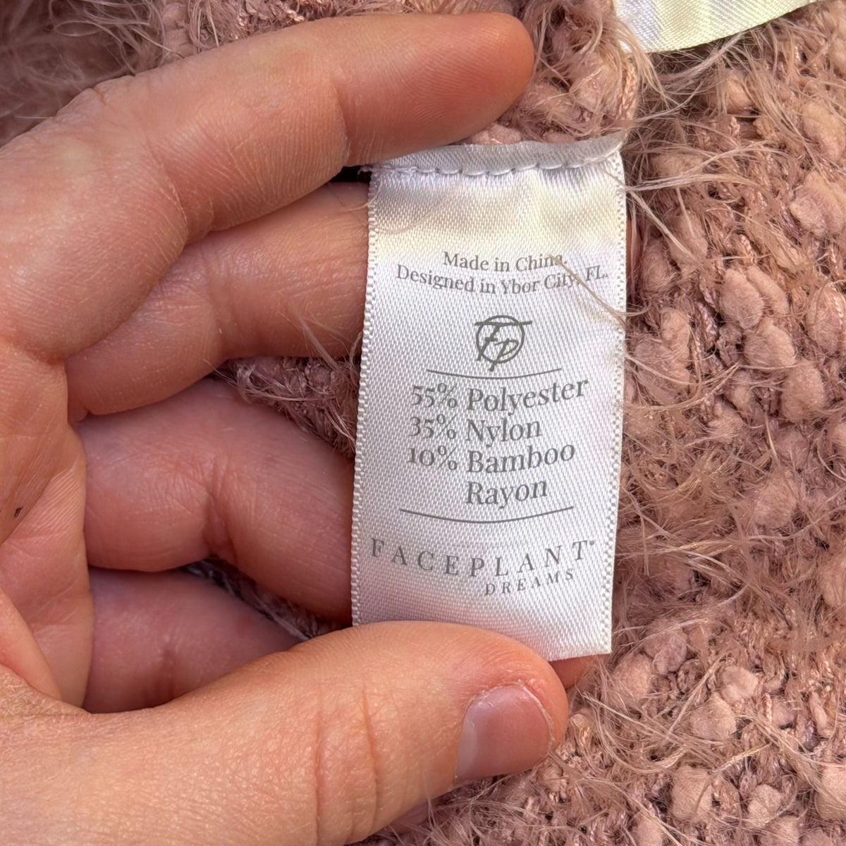 Faceplant Dreams Cropped Fuzzy Pink Cardigan S/M