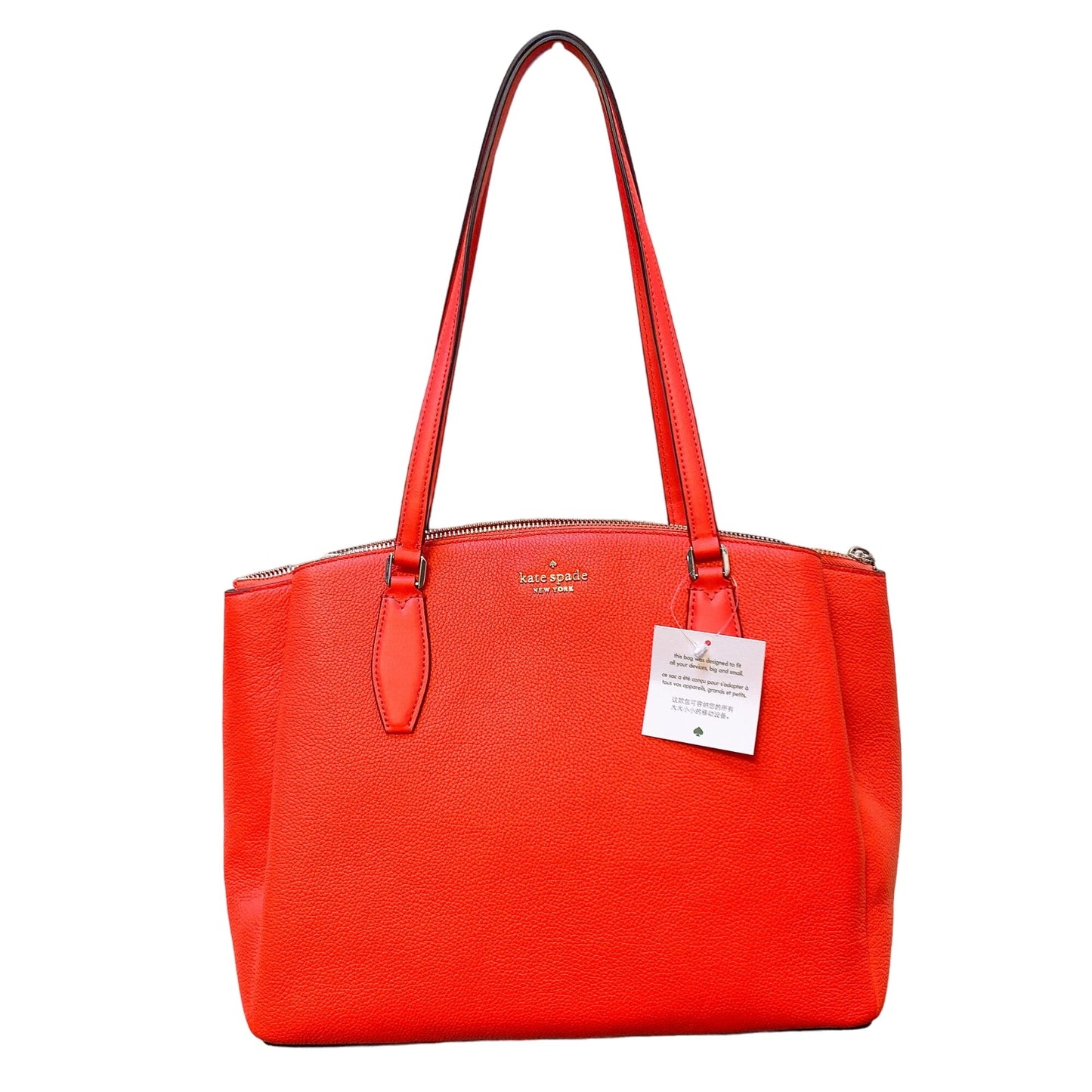 NWT Kate Spade Bright Tomato Monet Large Triple Compartment Tote