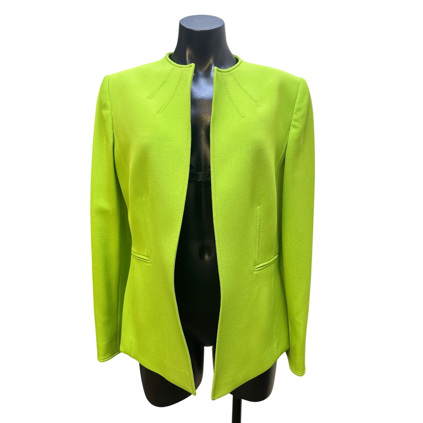 Tahari Arthur S. Levine Neon Green Single Hook Blazer/Jacket Size 10