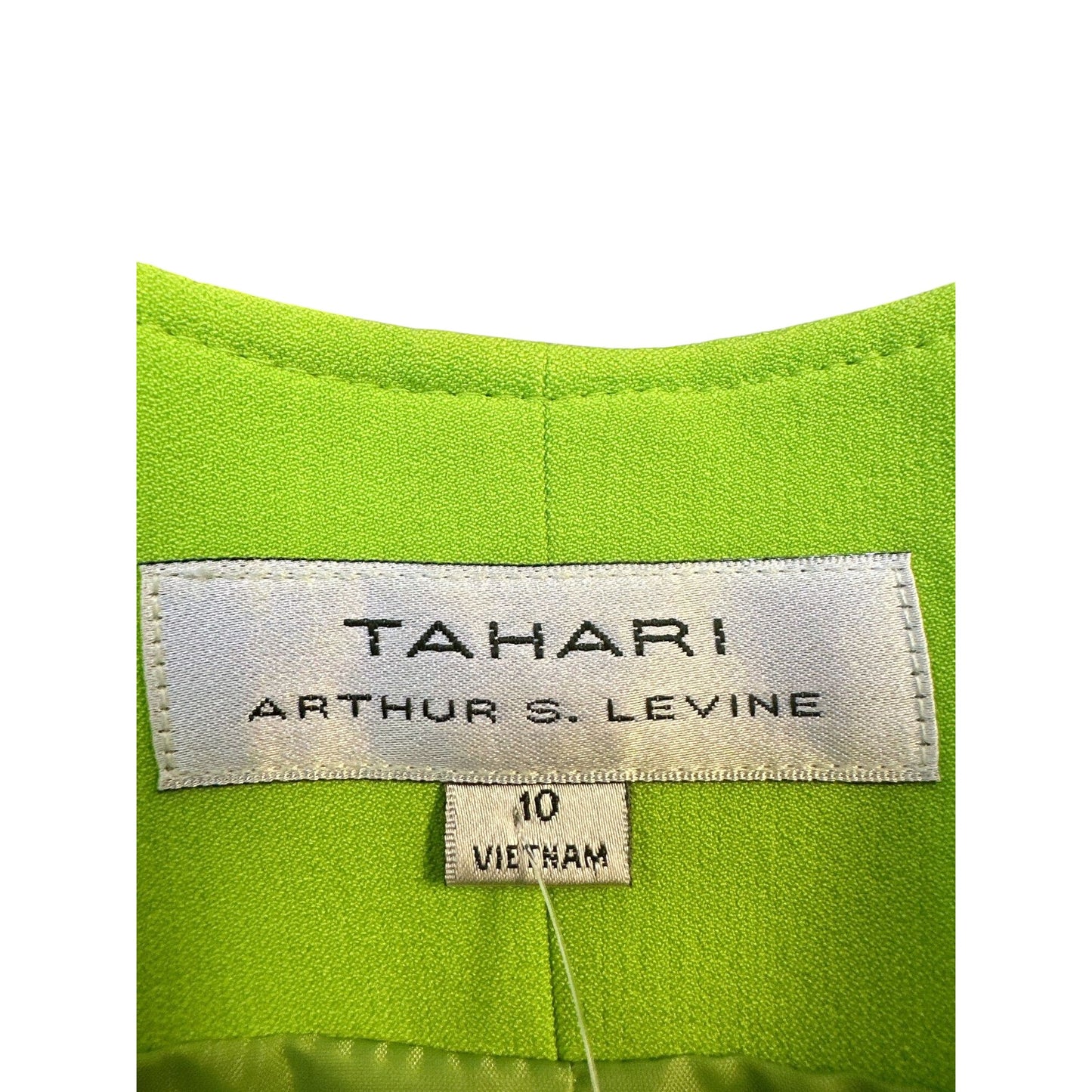 Tahari Arthur S. Levine Neon Green Single Hook Blazer/Jacket Size 10