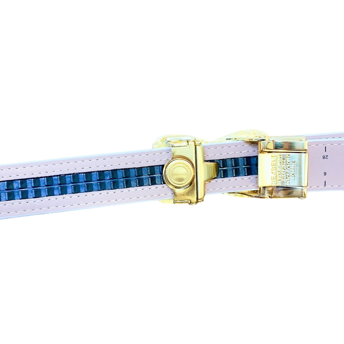 Nexbelt White Leather Belt With Gold Buckle OS