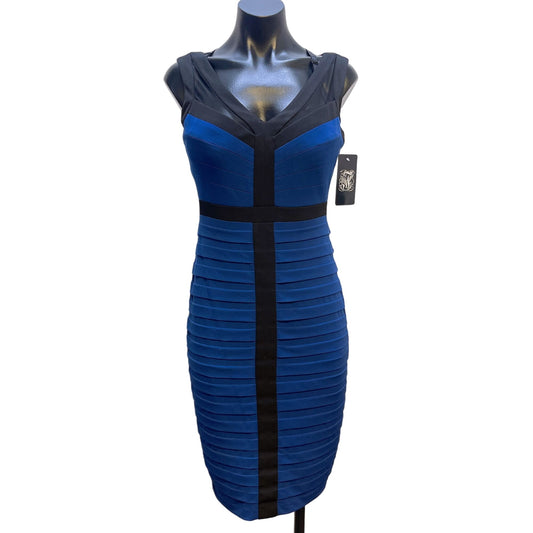NWT Jax Contour Body Con Blue Black Dress Size 4