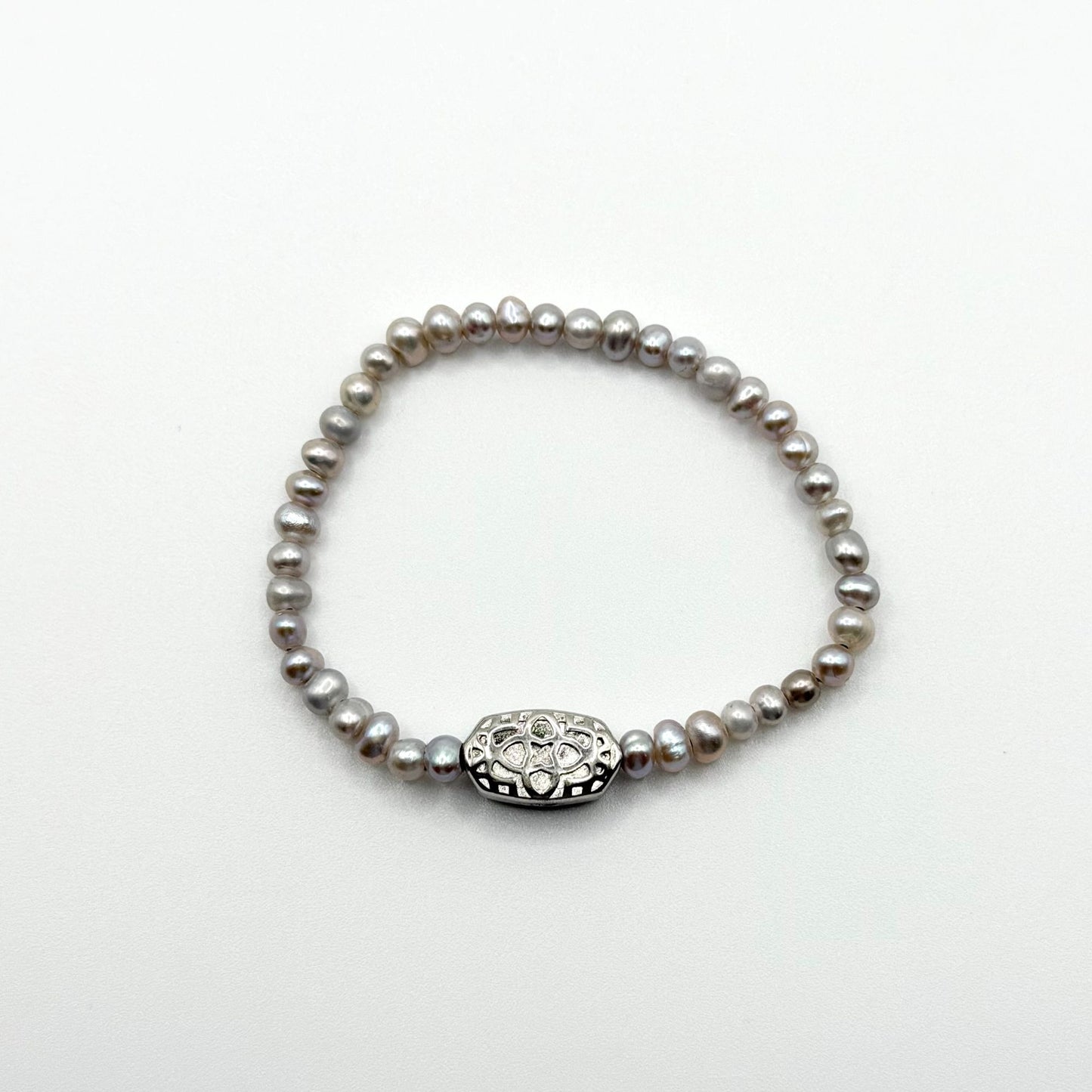 Kendra Scott Elaina Bracelet Gray Mix Silver-Plated With Freshwater Pearls & Drusy Accent