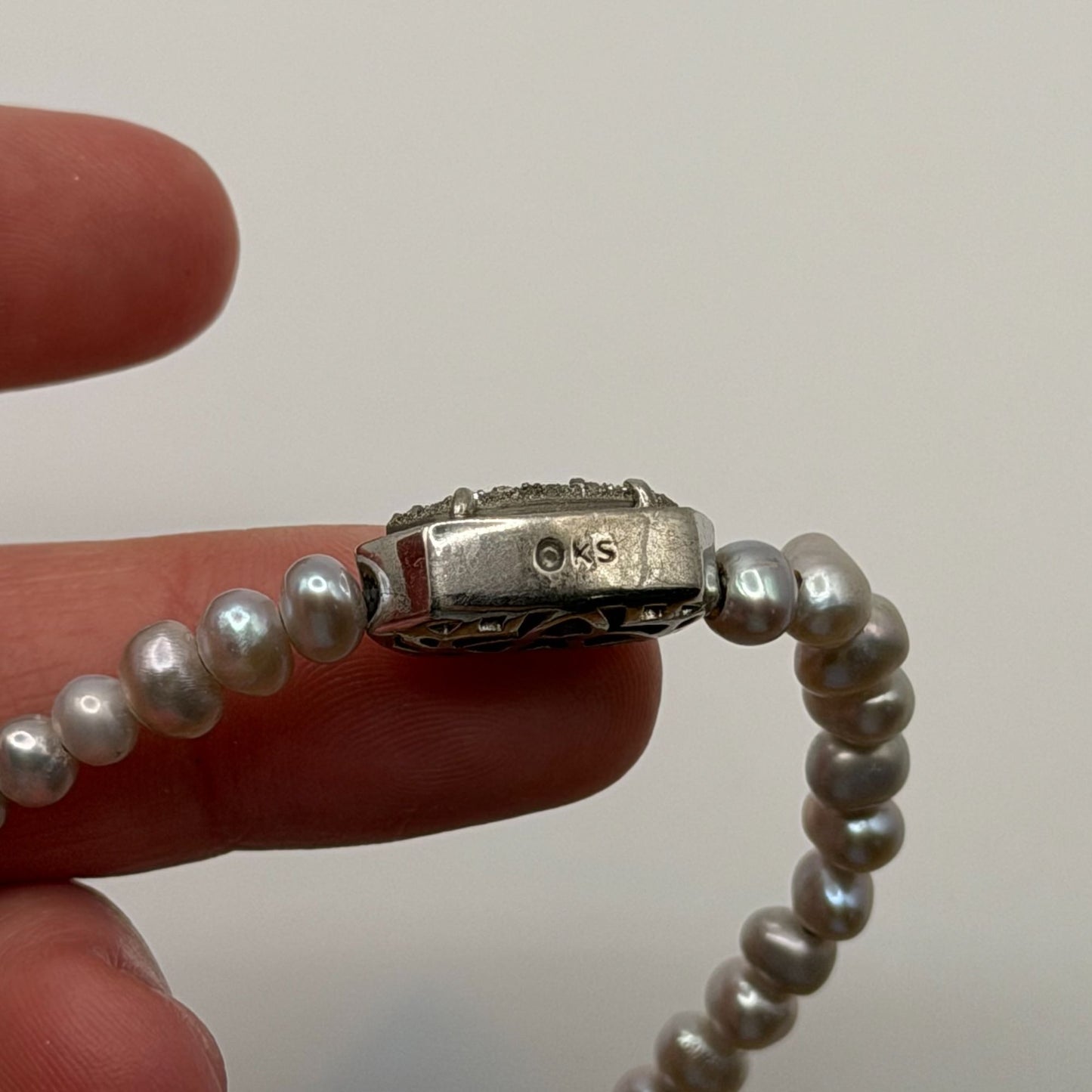 Kendra Scott Elaina Bracelet Gray Mix Silver-Plated With Freshwater Pearls & Drusy Accent