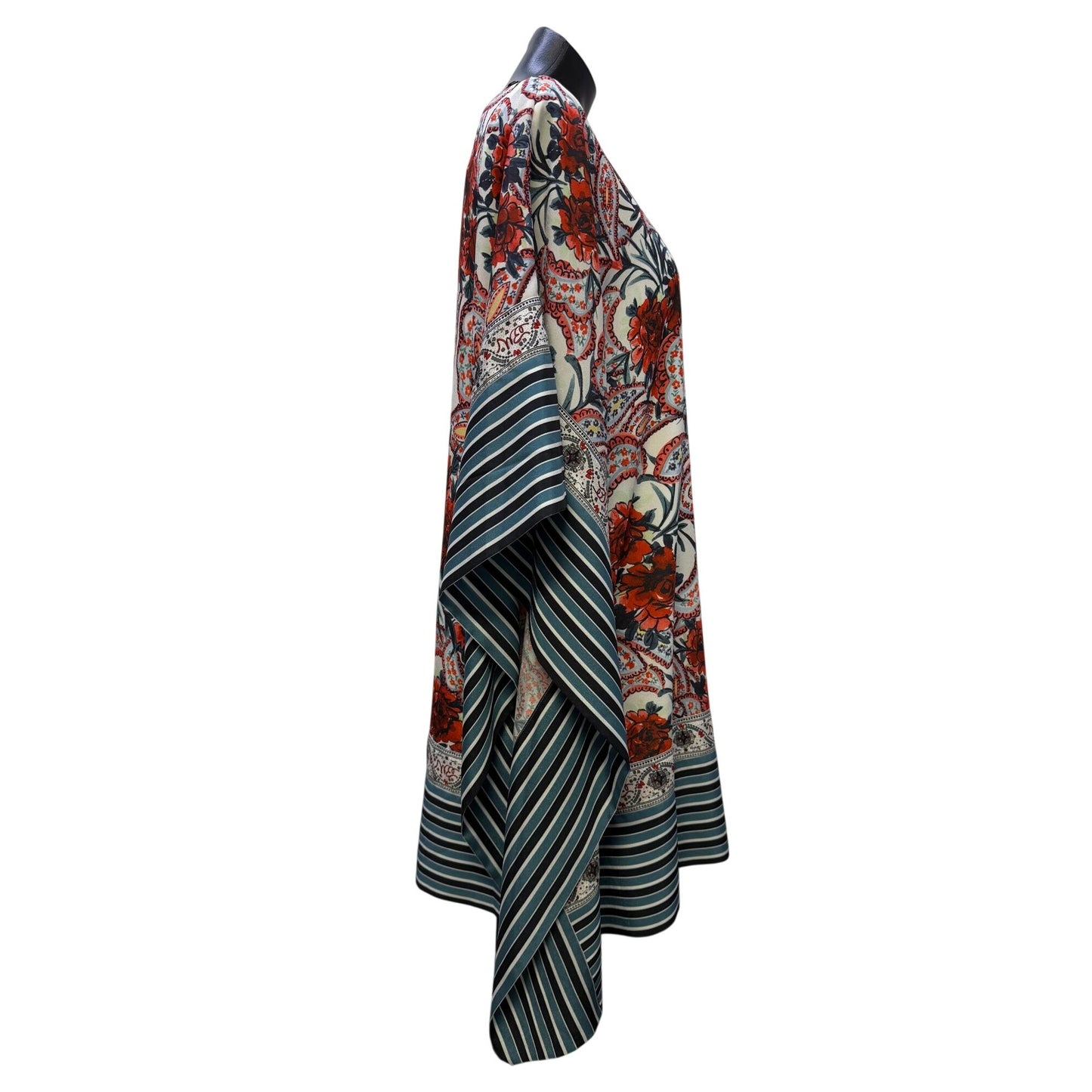 Badgley Mischka Floral Paisley 2-Piece Blouse & Pants Set Red Blue S