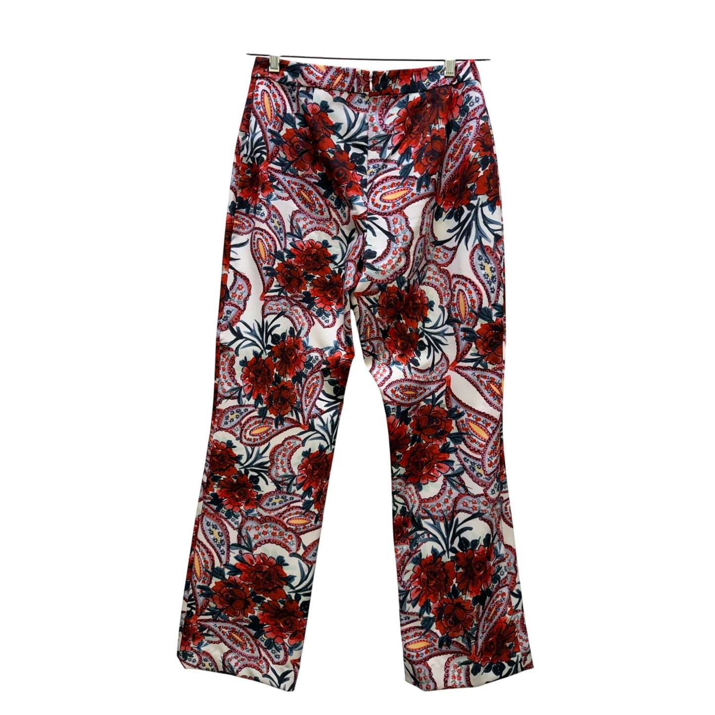 Badgley Mischka Floral Paisley 2-Piece Blouse & Pants Set Red Blue S