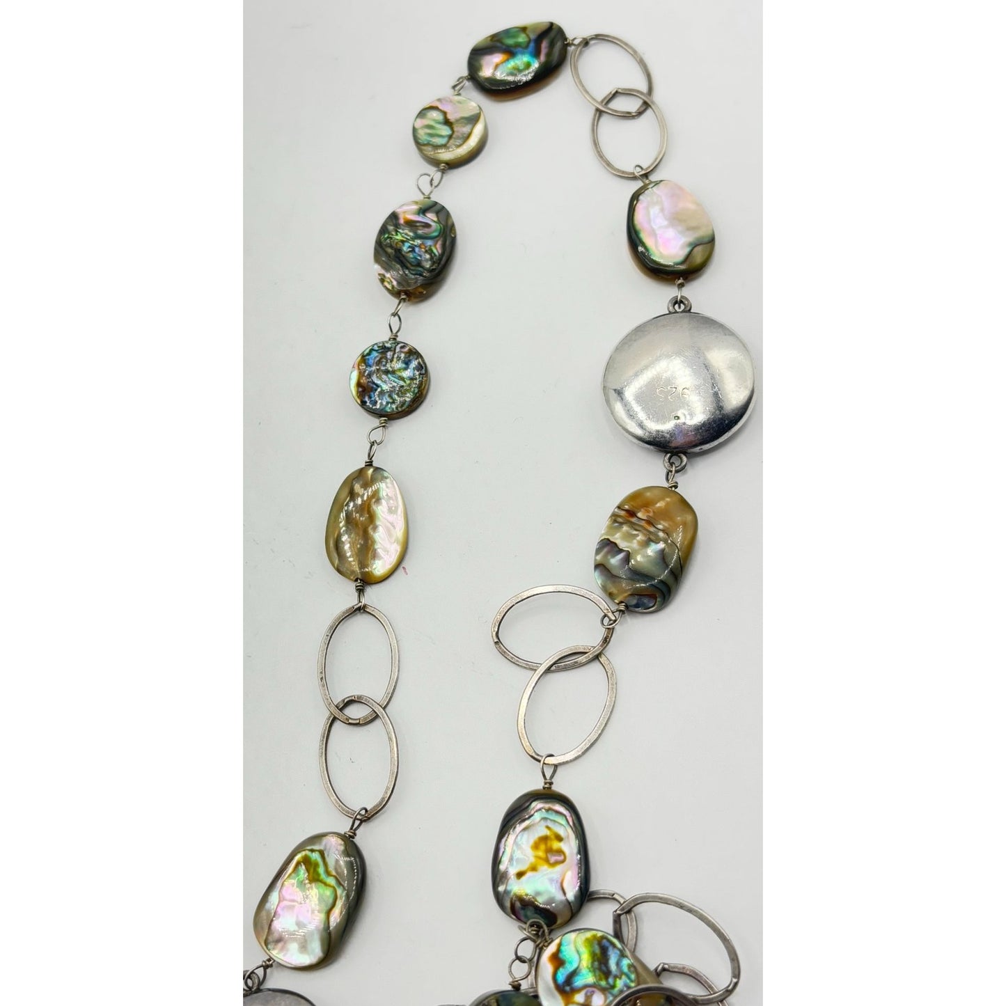 Sterling Silver & Abalone Shell Necklace 925