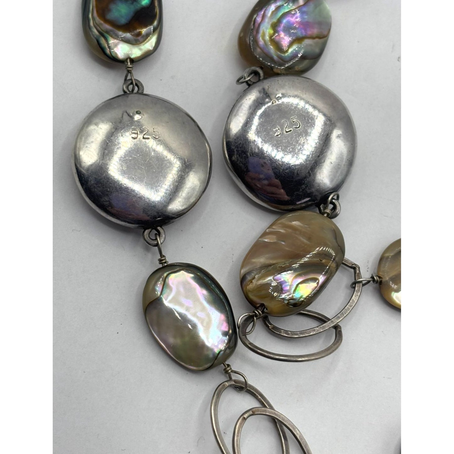 Sterling Silver & Abalone Shell Necklace 925