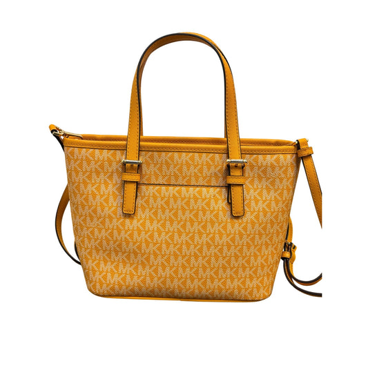 Michael Kors Jet Set Small Logo Jacquard Crossbody Tote Bag Orange