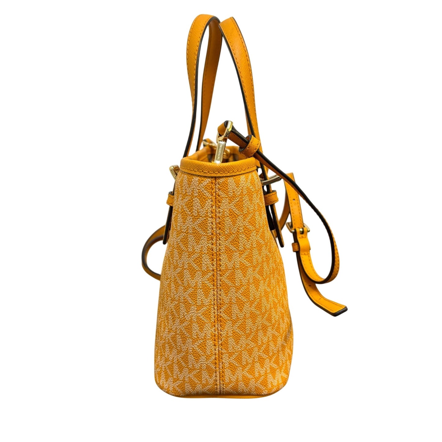 Michael Kors Jet Set Small Logo Jacquard Crossbody Tote Bag Orange