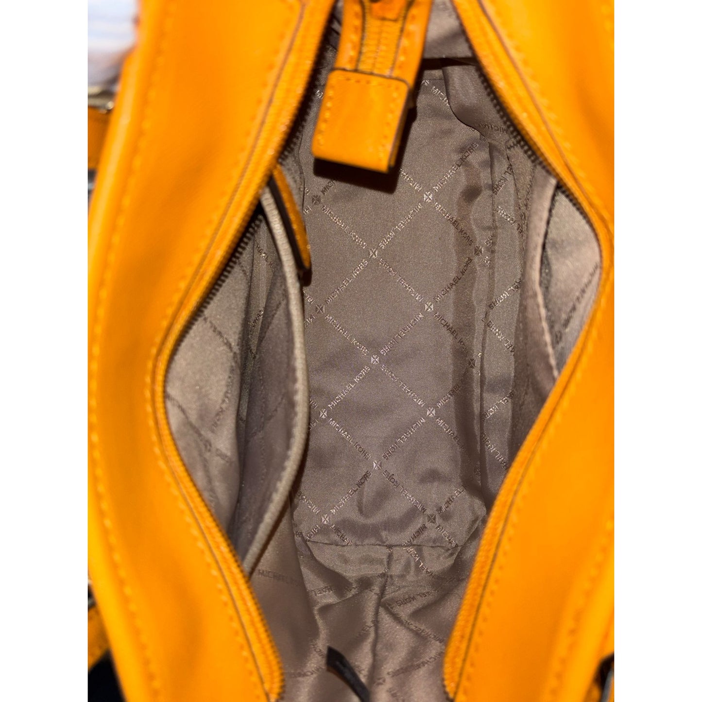 Michael Kors Jet Set Small Logo Jacquard Crossbody Tote Bag Orange