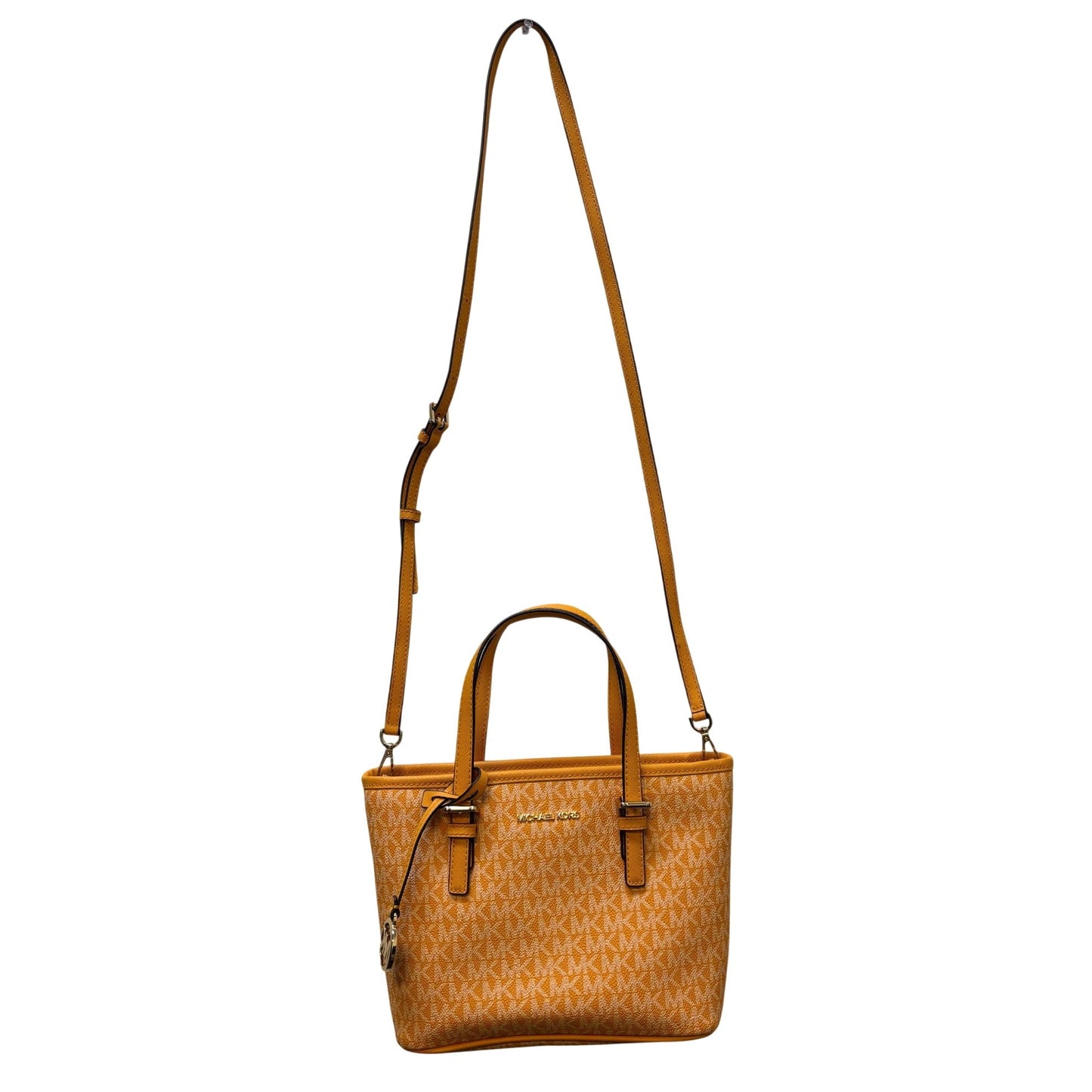 Michael Kors Jet Set Small Logo Jacquard Crossbody Tote Bag Orange