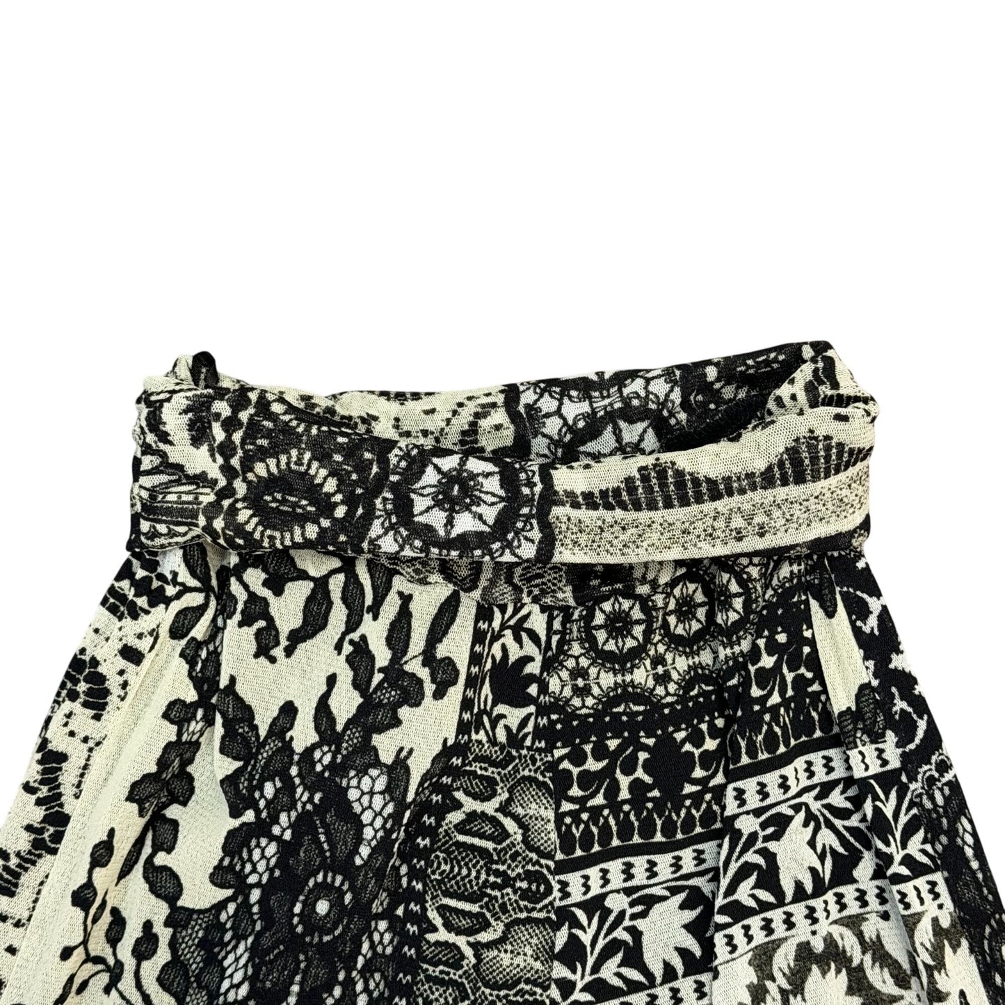 Fuzzi Black & Gray High-Waist Wide-Leg Pants S