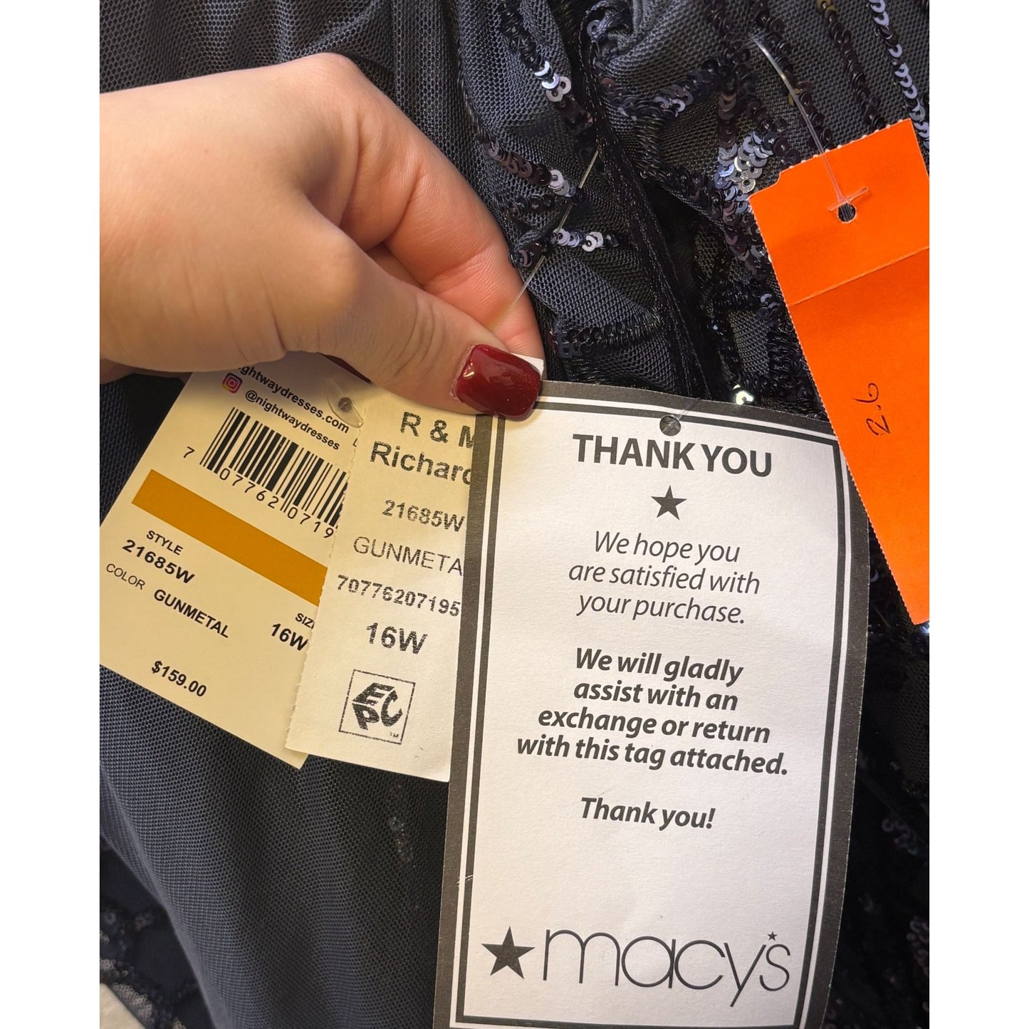 NWNightwear NWT Beaded Gown Navy Blue 16W