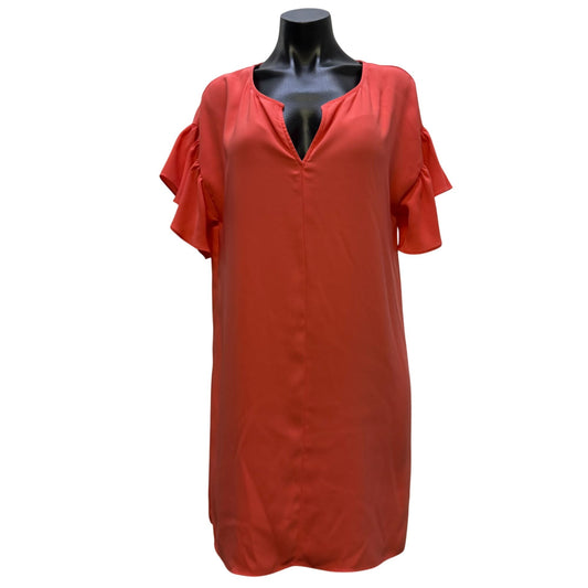 Anna Cate Coral Shift Dress With Ruffle Sleeves Size M