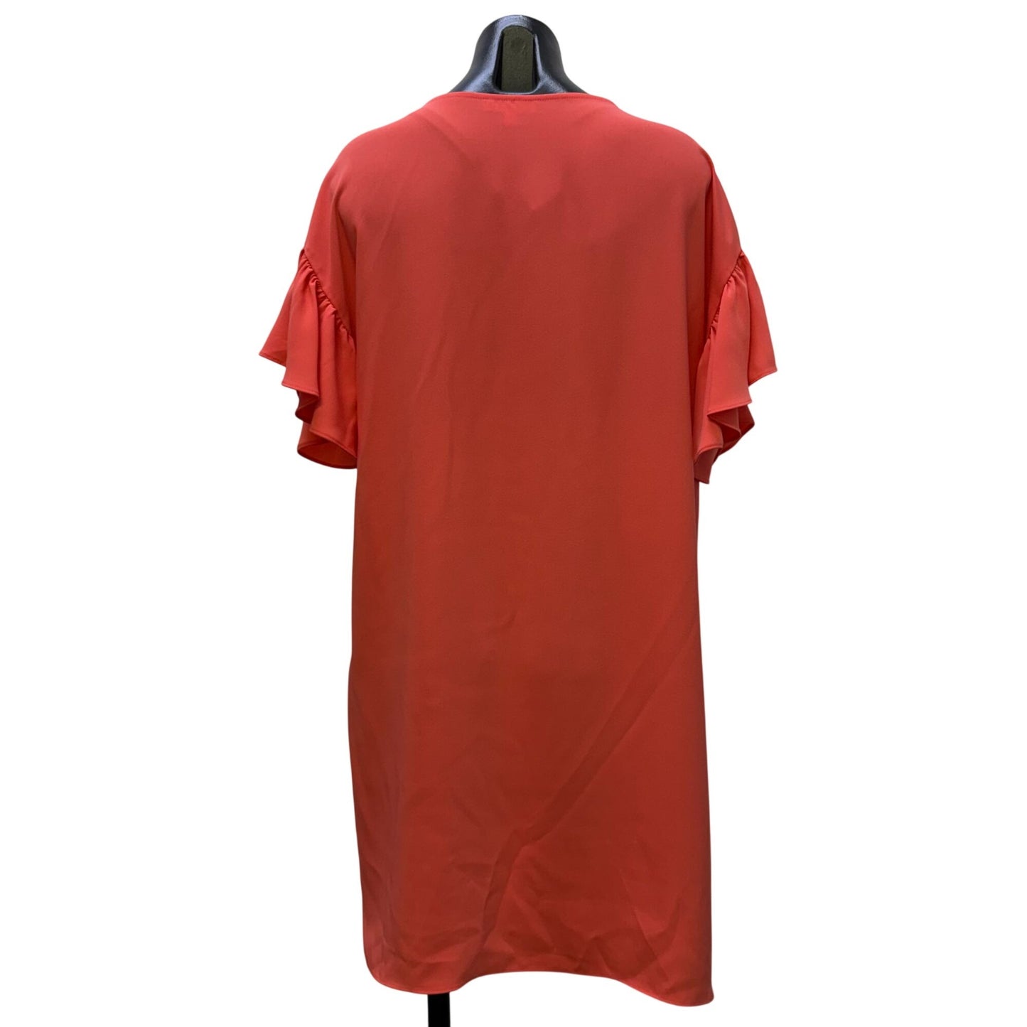 Anna Cate Coral Shift Dress With Ruffle Sleeves Size M