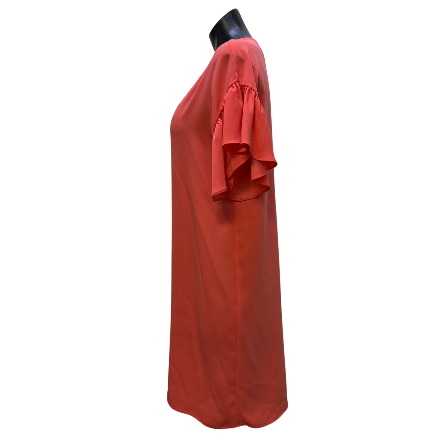 Anna Cate Coral Shift Dress With Ruffle Sleeves Size M