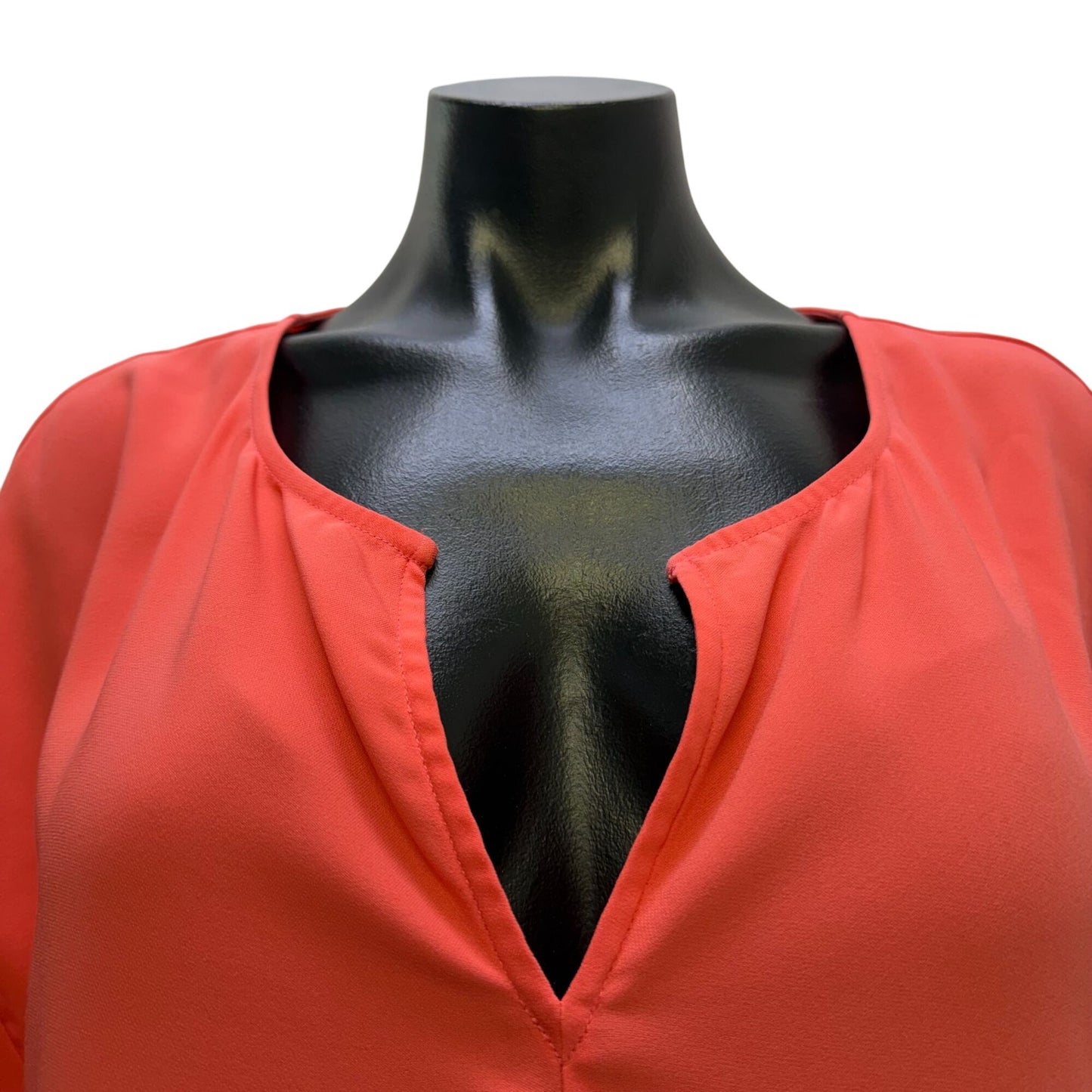 Anna Cate Coral Shift Dress With Ruffle Sleeves Size M