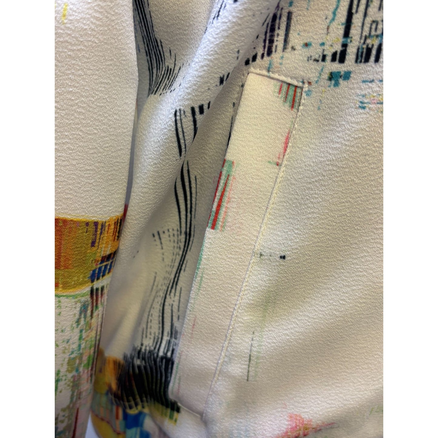 NWT Robert Graham Abstract Print Bomber Jacket White Multi S