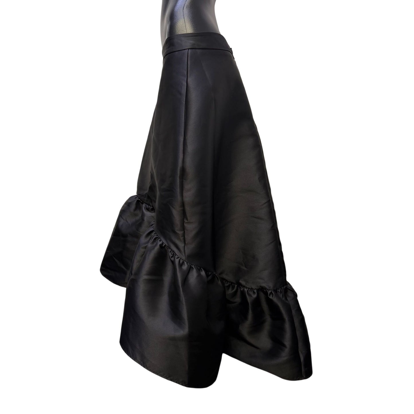 Mare Mare Black High-Low Ruffled Hem Skirt Size M
