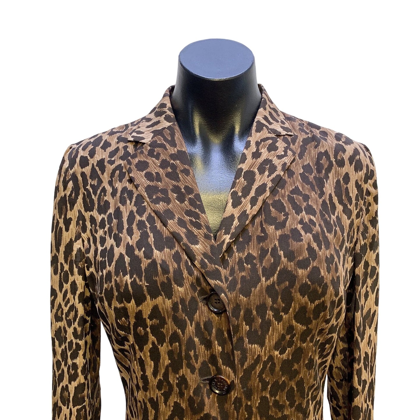 Dolce & Gabbana Leopard Print Silk Dress // Duster 40/S/M