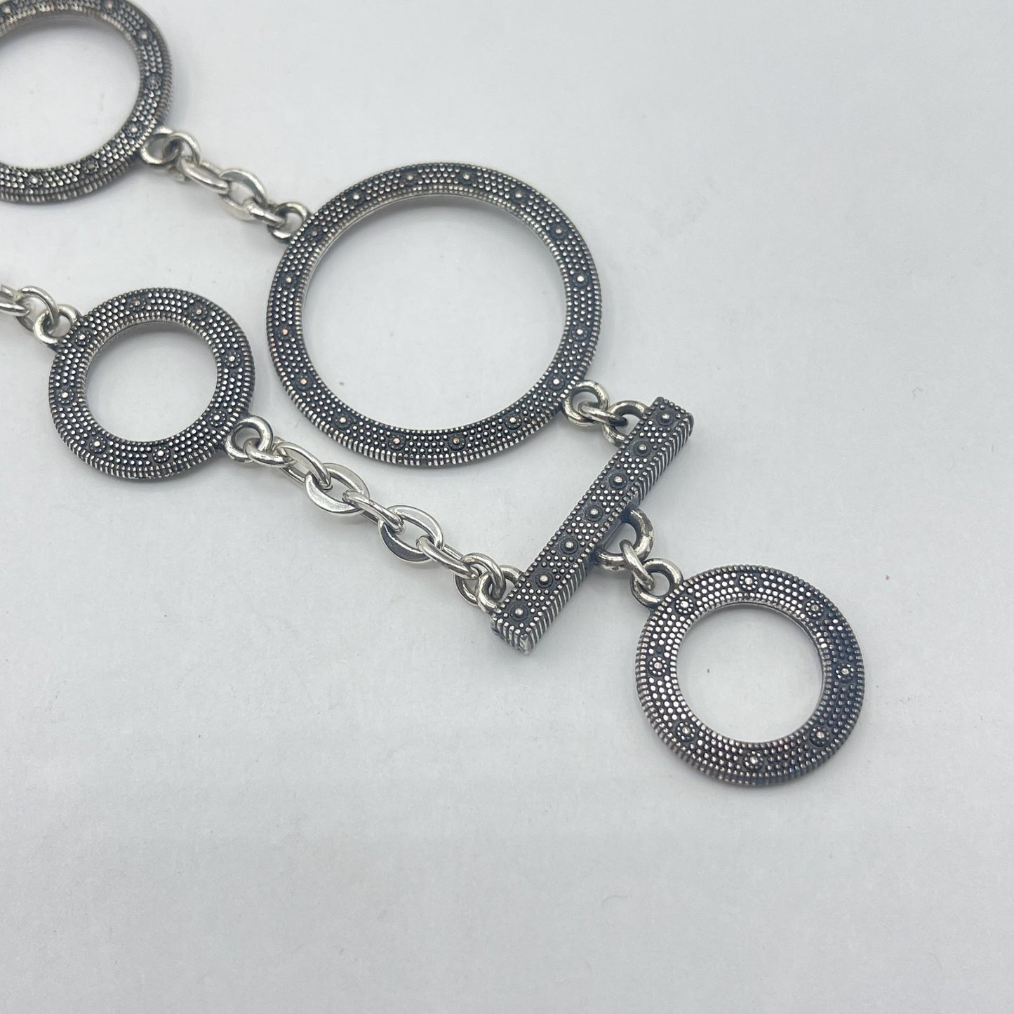 Brighton Silver-Tone Circle Link Toggle Bracelet