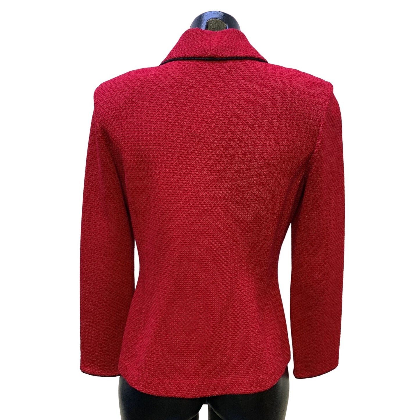 *St. John Collection by Marie Gray Red Knit Blazer/Jacket Size 4