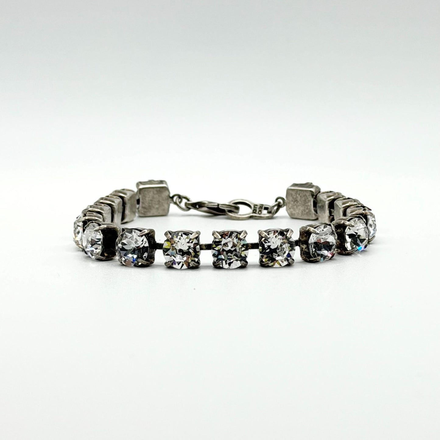 French Kande Silver-Tone Lily Bracelet With Clear Crystal Accents