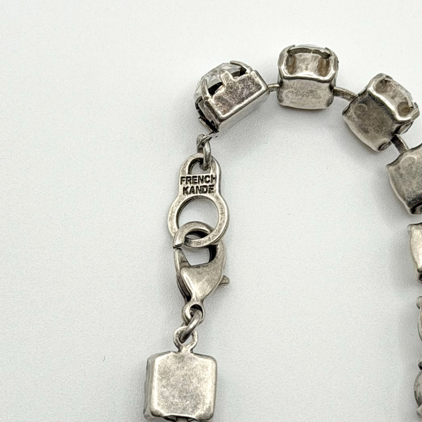 French Kande Silver-Tone Lily Bracelet With Clear Crystal Accents
