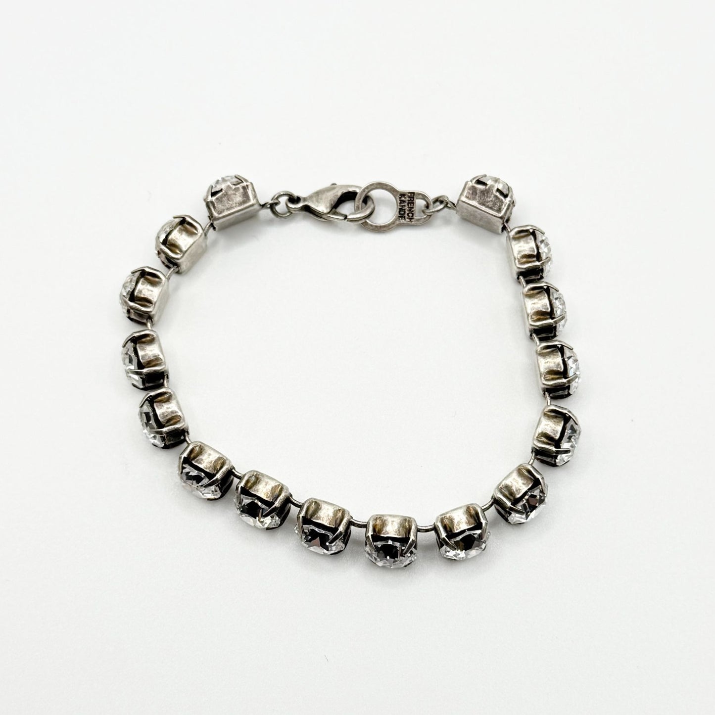 French Kande Silver-Tone Lily Bracelet With Clear Crystal Accents