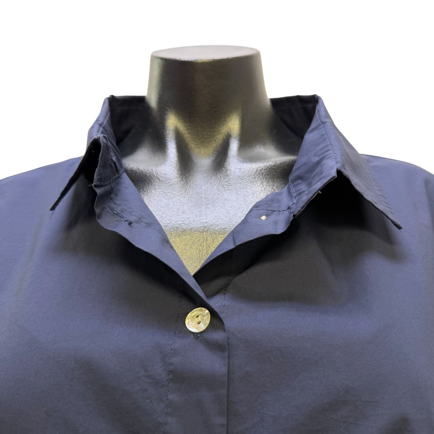 Alembika Colorblock Button-Down Blouse Navy Green Pink Size 6/16-18