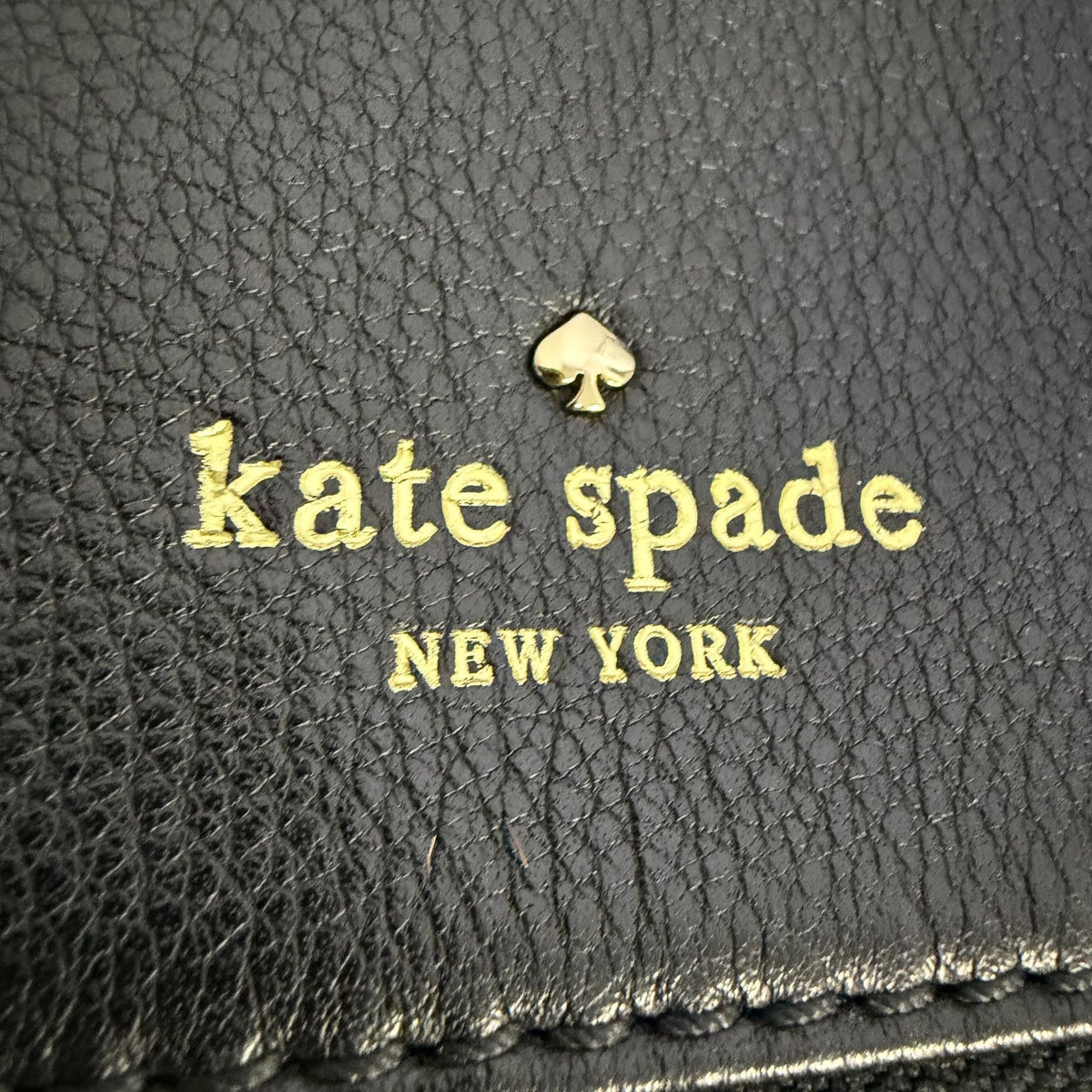 Kate Spade Black Leather Crossbody Bag With Gold Strap