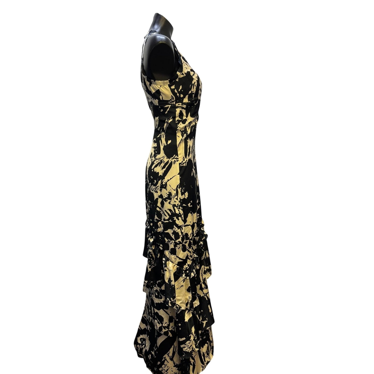 Banana Republic Sleeveless Abstract Print Ruffle Hem Maxi Dress 4