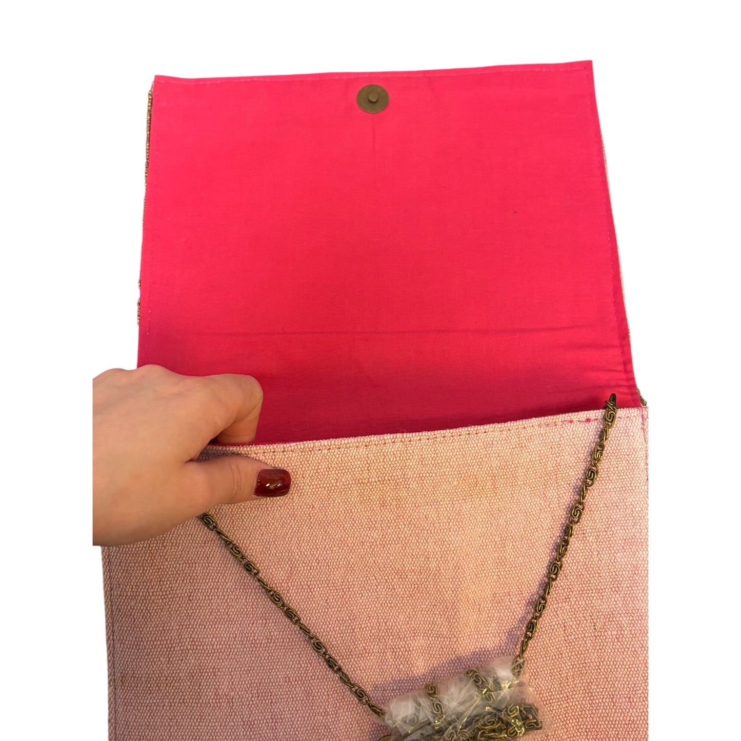 America & Beyond NWT Beaded Floral Clutch Multicolor