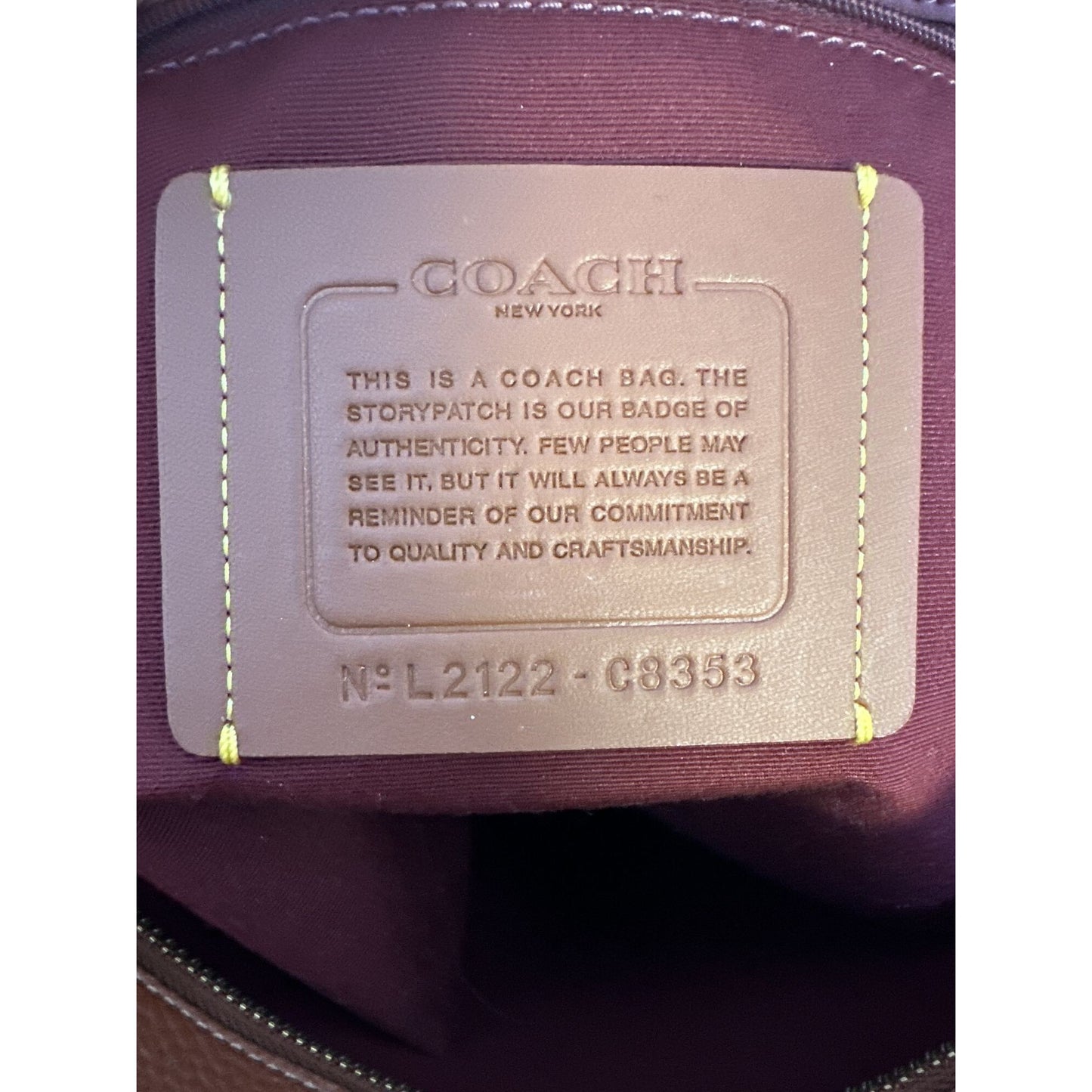 Coach Leather Shoulder Bag w/Gold Hardware & Tag