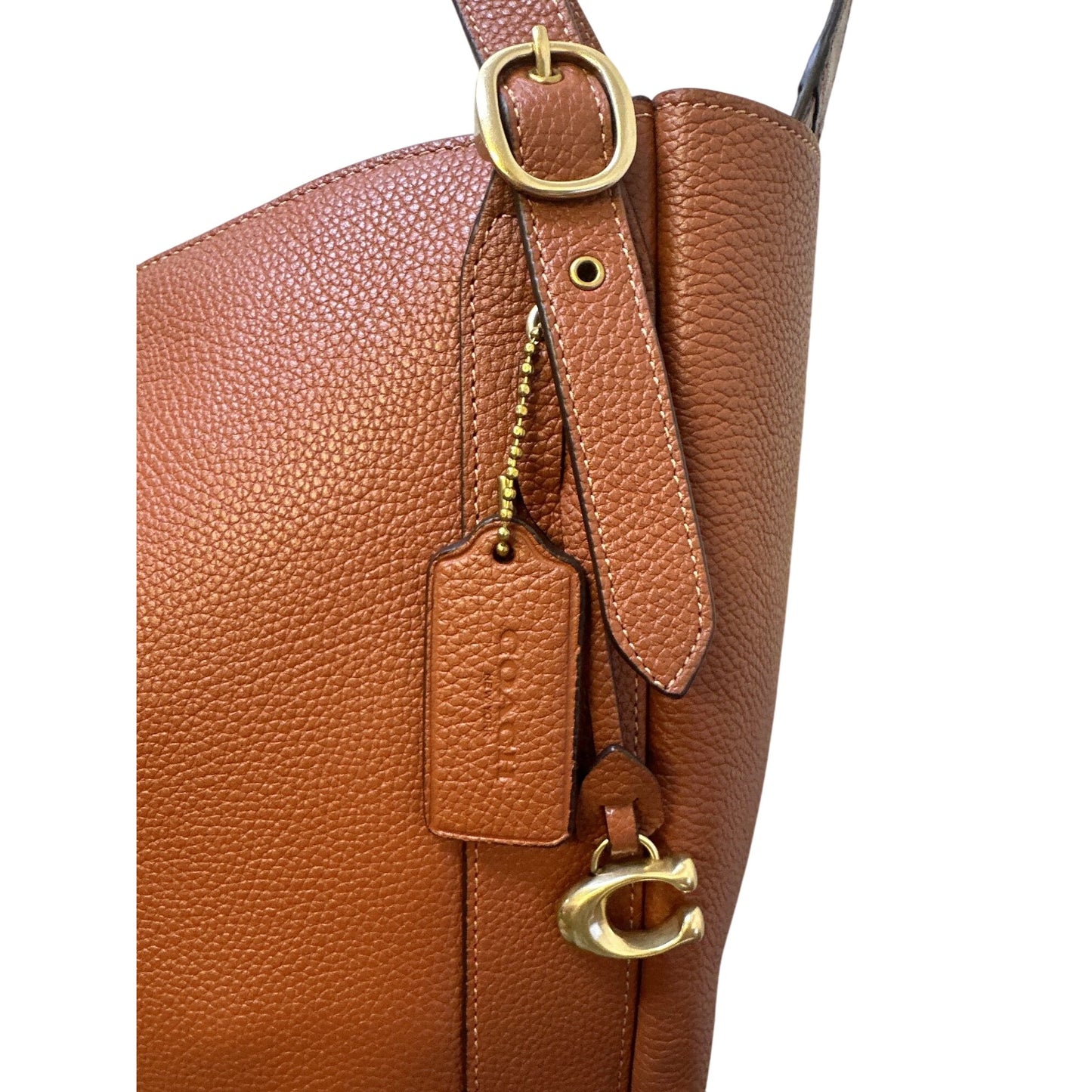 Coach Leather Shoulder Bag w/Gold Hardware & Tag