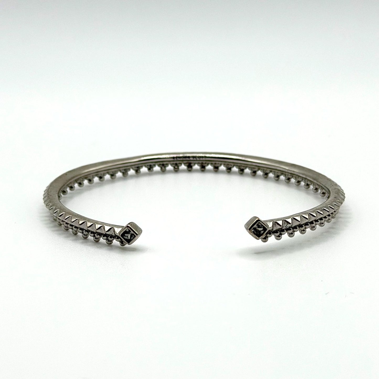 Kendra Scott Silver Plated Cuff Bracelet With Square Crystal Accents