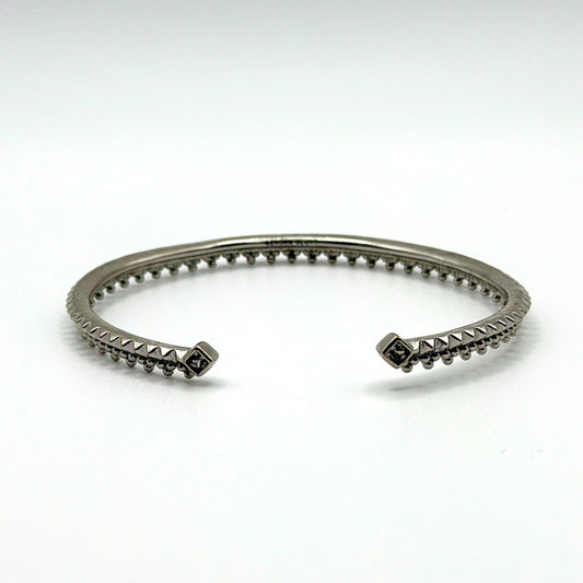 Kendra Scott Silver Plated Cuff Bracelet With Square Crystal Accents