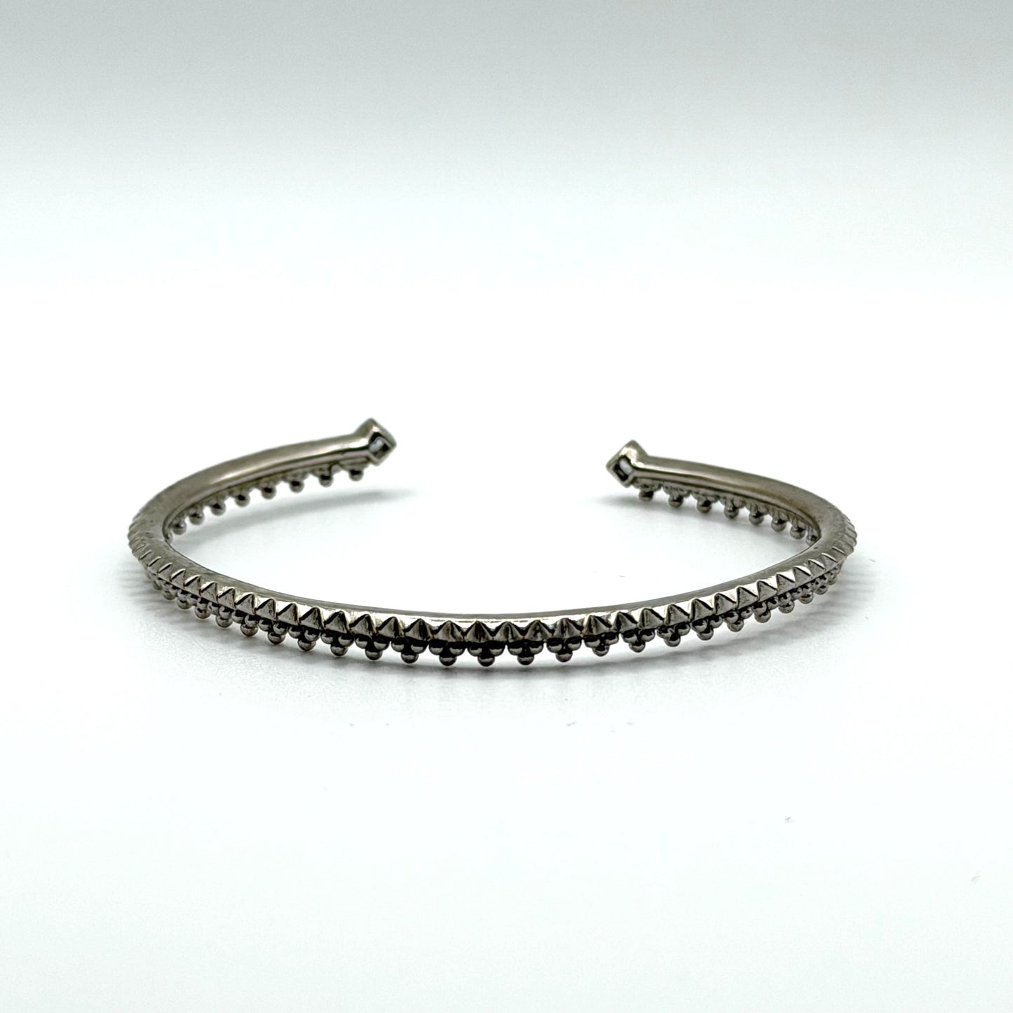Kendra Scott Silver Plated Cuff Bracelet With Square Crystal Accents