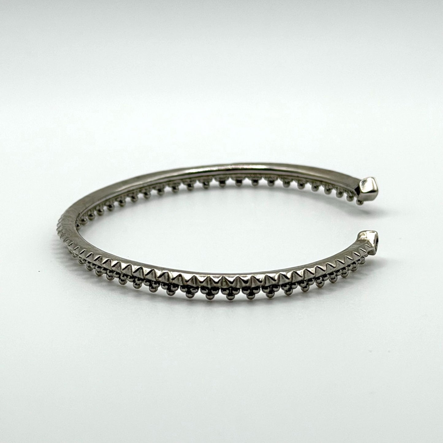 Kendra Scott Silver Plated Cuff Bracelet With Square Crystal Accents